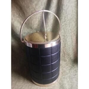 Vintage Kraftware NYC Black Vegan Leather Ice Bucket